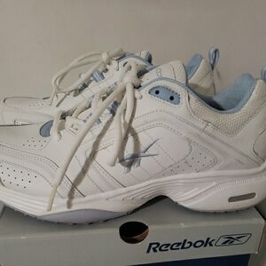 Reebok Women's Size 10 White and Light Blue Athletic Shoes